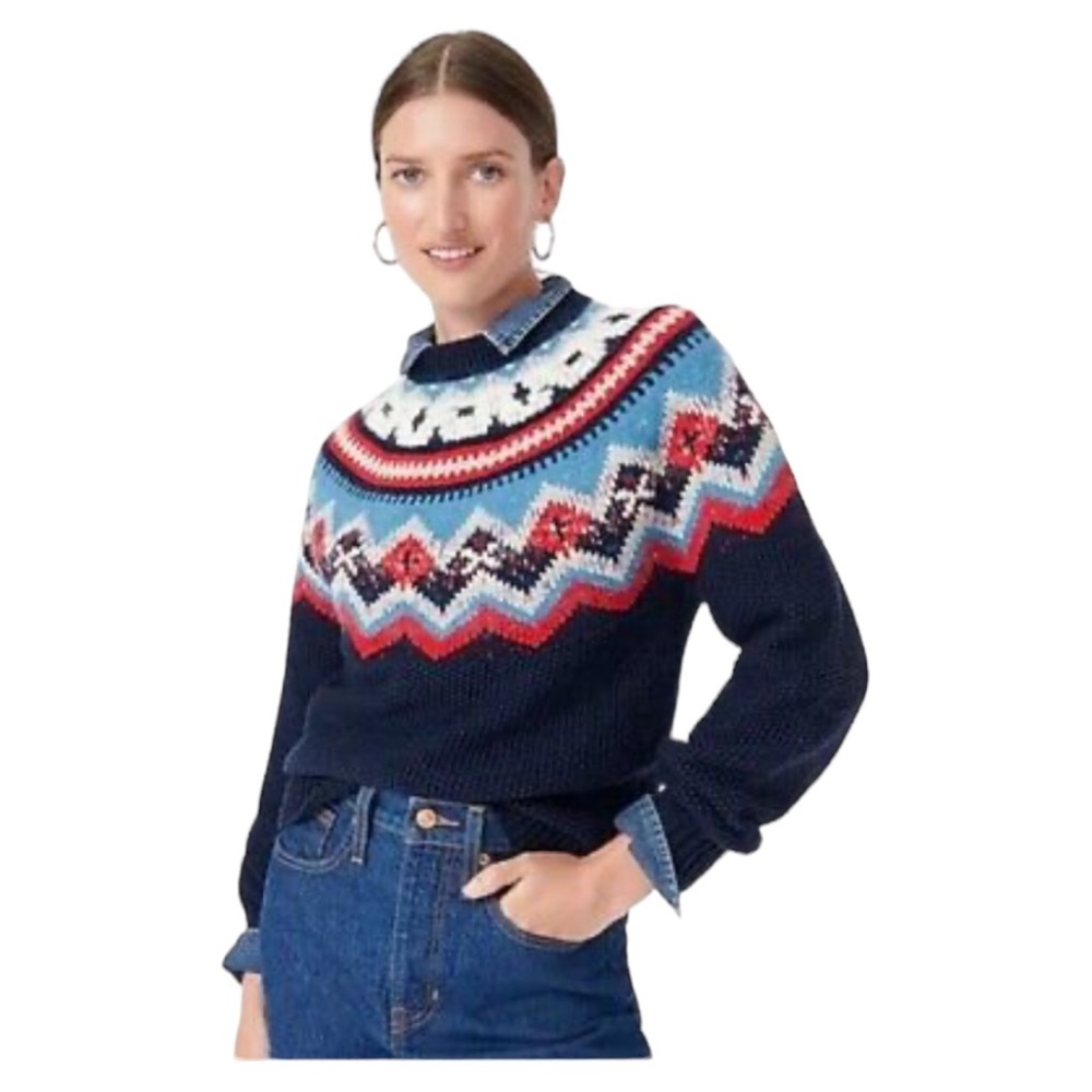 J Crew Navy Ski Sweater Size Small EUC: Worn Once!